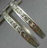 ESTATE .80CT DIAMOND 14KT WHITE GOLD CLASSIC CHANNEL HOOP HUGGIE EARRINGS #17583
