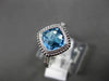ESTATE 1.60CTW DIAMOND & AAA BLUE TOPAZ 14KT WHITE GOLD FILIGREE MILGRAIN RING