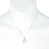 ESTATE 4.1CT DIAMOND & AAA OPAL 14KT WHITE GOLD 3D OVAL & ROUND FILIGREE PENDANT