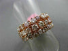 ESTATE WIDE 2.85CT ROUND DIAMOND 18K ROSE GOLD 3D 3 ROW WEDDING ANNIVERSARY RING