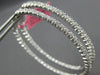 ESTATE LARGE 2.24CT DIAMOND 18K WHITE GOLD OVAL INSIDE OUT HOOP HANGING EARRINGS