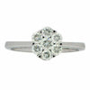 ESTATE .56CT DIAMOND 18KT WHITE GOLD 3D CLUSTER SOLITAIRE FLOWER FRIENDSHIP RING