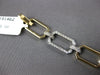 WIDE 1.21CT DIAMOND 14KT 2 TONE GOLD 3D CLASSIC RECTANGULAR LINK TENNIS BRACELET