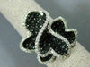 ESTATE LARGE 3.96CT WHITE & BLACK DIAMOND 14K WHITE GOLD MULTI HEART FLOWER RING