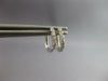 ESTATE SMALL .16CT DIAMOND 14KT WHITE GOLD 3D OVAL FUN HUGGIE HANGING EARRINGS