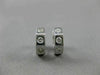 ESTATE .40CT DIAMOND 3D HEXAGON 14K WHITE GOLD HUGGIE EARRINGS STUNNING #19103