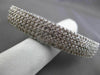ESTATE LARGE & WIDE 4.0CT DIAMOND 14KT WHITE GOLD 5 ROW PAVE BANGLE BRACELET