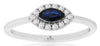 .40CT DIAMOND & AAA SAPPHIRE 14KT WHITE GOLD MARQUISE & ROUND EVIL EYE FUN RING