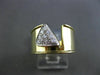 ESTATE LARGE .25CT DIAMOND 18K WHITE & YELLOW GOLD TRIANGLE TRILLION RING #22095