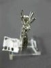 ESTATE .40CT DIAMOND 14K WHITE GOLD 3D 3 STONE SEMI MOUNT ENGAGEMENT RING #5991