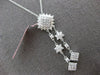 1.53CT DIAMOND 18K WHITE GOLD ROUND & PRINCESS FLOWER BY THE YARD LARIAT PENDANT