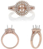 .49CT DIAMOND 14KT ROSE & WHITE GOLD 3D ROUND 4 PRONG SEMI MOUNT ENGAGEMENT RING