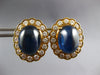 LARGE 20CT DIAMOND & AAA CABOCHON SAPPHIRE 18KT YELLOW GOLD 3D CLIP ON EARRINGS