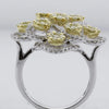 LARGE 1.81CT WHITE & FANCY YELLOW DIAMOND 18KT 2 TONE GOLD CRISS CROSS FUN RING