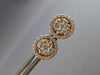ESTATE LARGE 1.06CT DIAMOND 14KT ROSE GOLD 3D CLASSIC FLOWER HALO STUD EARRINGS