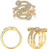 ESTATE WIDE 1.16CT DIAMOND 14KT YELLOW GOLD ROUND & OVAL 3D CRISS CROSS FUN RING