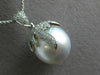 ESTATE LARGE .75CT DIAMOND & AAA SOUTH SEA PEARL 18K WHITE GOLD FLOATING PENDANT