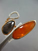 ESTATE .07CT DIAMOND & AAA ORANGE AGATE & GREY QUARTZ 14KT ROSE GOLD 3D FUN RING