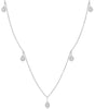 .67CT DIAMOND 14KT WHITE GOLD 3D PRINCESS & ROUND MULTI TEAR DROP LOVE NECKLACE