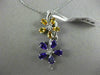 LARGE 3.80CT DIAMOND & AAA AMETHYST & CITRINE 14K WHITE GOLD 3D FLOATING PENDANT