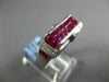 3.35CT DIAMOND & AAA RUBY 18KT WHITE GOLD ROUND & PRINCESS RECTANGULAR FUN RING