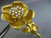ESTATE EXTRA LARGE 1.0CT DIAMOND 18KT WHITE & YELLOW GOLD ROSE FLOWER BROOCH PIN