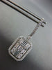 LARGE 3.17CT DIAMOND 18KT WHITE GOLD ROUND & BAGUETTE INVISIBLE HANGING EARRINGS