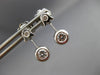 ESTATE .37CT DIAMOND 18K WHITE GOLD TULIP BEZEL HANGING FLOWER EARRINGS #11427
