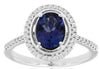 LARGE 1.5CT DIAMOND & AAA TANZANITE 14K WHITE GOLD OVAL FILIGREE ENGAGEMENT RING