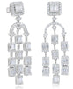 EXTRA LARGE 1.94CT DIAMOND 18KT WHITE GOLD ROUND & BAGUETTE CHANDELIER EARRINGS