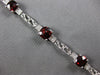 7.67CT DIAMOND & AAA GARNET 14KT WHITE GOLD 3D CUSHION & ROUND TENNIS BRACELET