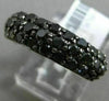 ESTATE 1.55CT BLACK DIAMOND 14KT WHITE GOLD 3 ROW SEMI ETERNITY ANNIVERSARY RING