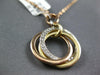 ESTATE .30CT DIAMOND 14KT TRI COLOR GOLD TRINITY CIRCLE OF LIFE FLOATING PENDANT