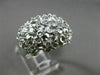 ESTATE EXTRA LARGE .10CT DIAMOND 14KT WHITE GOLD 3D MATTE & SHINY FLOWER RING