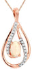 .38CT DIAMOND & AAA OPAL 14KT ROSE GOLD OVAL & ROUND INFINITY TEAR DROP PENDANT