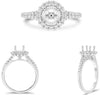 ESTATE .49CT DIAMOND 14KT WHITE GOLD 3D ROUND 4 PRONG SEMI MOUNT ENGAGEMENT RING