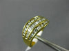ESTATE WIDE .90CT DIAMOND 18KT YELLOW GOLD 3D CLASSIC THREE ROW ANNIVERSARY RING