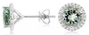 2.56CT DIAMOND & AAA AQUAMRINE 14KT WHITE GOLD ROUND HALO MARTINI STUD EARRINGS