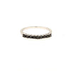 ESTATE .36CT BLACK DIAMOND 18K WHITE GOLD 12 STONE SHARED PRONG ANNIVERSARY RING