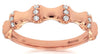 ESTATE .14CT DIAMOND 14KT ROSE GOLD 3D BAMBOO SEMI ETERNITY ANNIVERSARY RING
