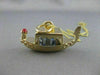 ESTATE ORANG ECORAL BLUE QUARTZ 14K YELLOW GOLD FILIGREE BOAT SHIP PENDANT 20840