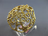 EXTRA LARGE 1.65CT DIAMOND 14KT YELLOW GOLD OPEN FILIGREE ETOILE DOME SHAPE RING