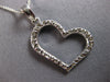 ESTATE .38CT DIAMOND 18KT WHITE GOLD OPEN HEART SIDEWAYS PAVE FLOATING PENDANT
