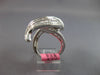 EXTRA LARGE 3.60CT DIAMOND 18K WHITE GOLD 3D ROUND & BAGUETTE LEAF COCKTAIL RING