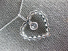 1.38CT DIAMOND 14KT WHITE GOLD SOLITAIRE OPEN HEART LOVE FLOATING PENDANT #27290