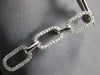 ESTATE LARGE .88CT DIAMOND 18KT WHITE GOLD 3D OVAL CLASSIC LINK HANGING EARRINGS