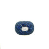 LARGE 14.2CT DIAMOND & AAA SAPPHIRE 18KT WHITE GOLD 3D MULTI ROW DOME SHAPE RING