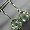 5.20CT AAA GREEN AMETHYST 14KT WHITE GOLD OVAL BEZEL LEVER BACK HANGING EARRINGS