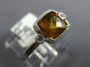 1.28CT DIAMOND & AAA CITRINE 14KT WHITE GOLD CUSHION & ROUND SEMI BEZEL FUN RING