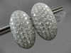 ESTATE LARGE 7.07CTW DIAMOND 18KT WHITE GOLD OVAL FILIGREE PAVE CLIP ON EARRINGS